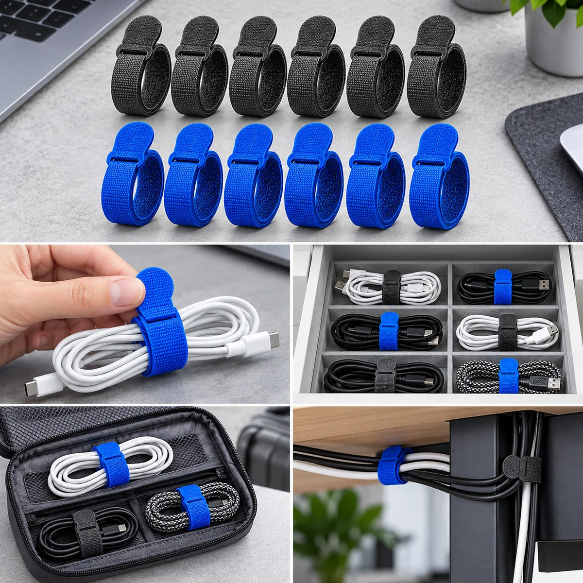 Reusable Cable Tie Set — in use