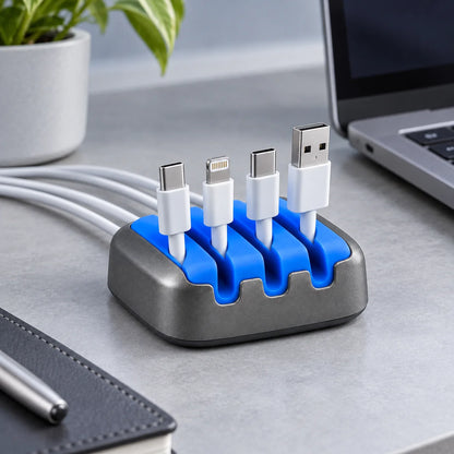 Weighted Desktop Cable Anchor — in use